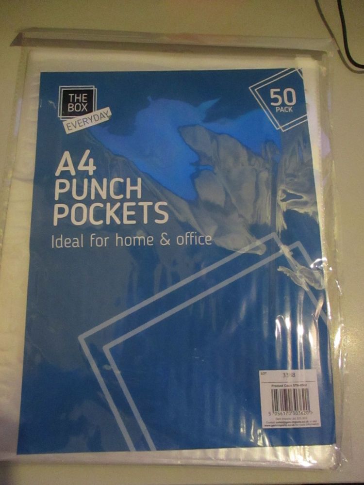 50pk A4 Punch Pockets