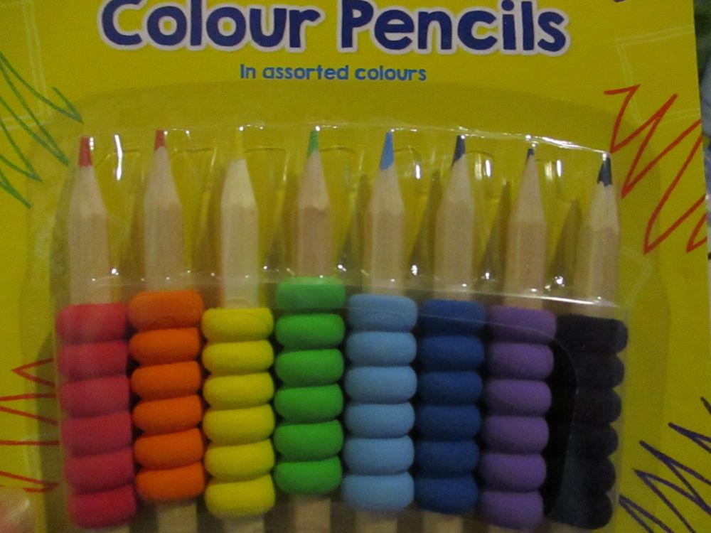 8Pk Soft Grip Colour Pencils