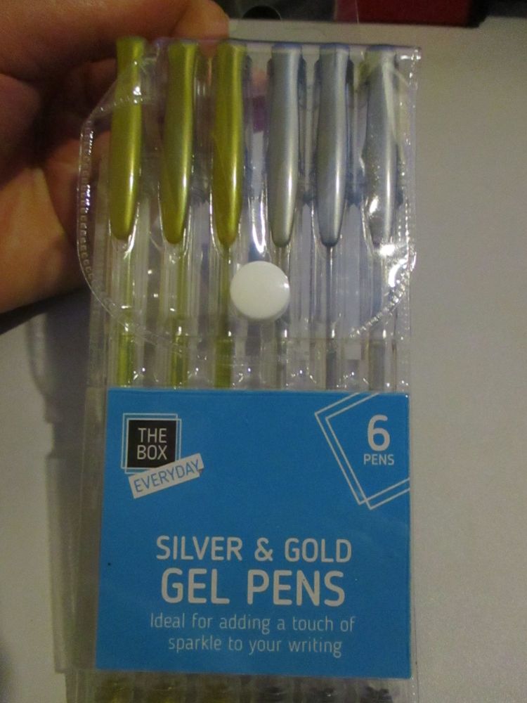 Silver & Gold Gel Pens 6pk
