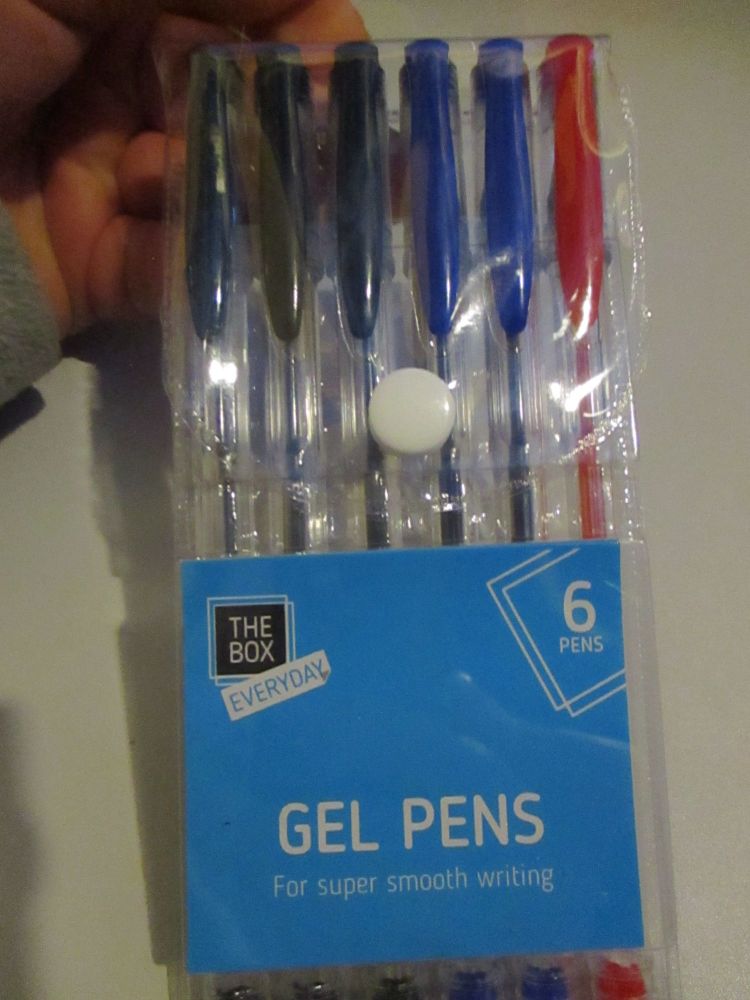 Black Blue Red Gel Pens 6pk