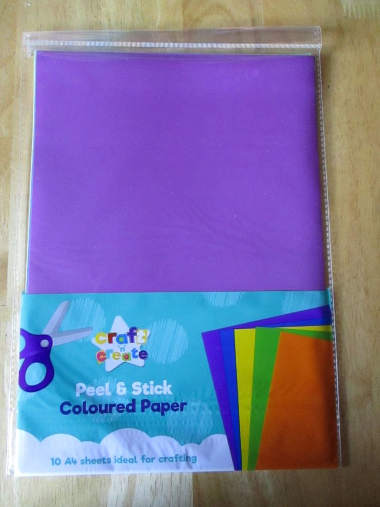 A4 Self Adhesive Peel and Stick Coloured Paper