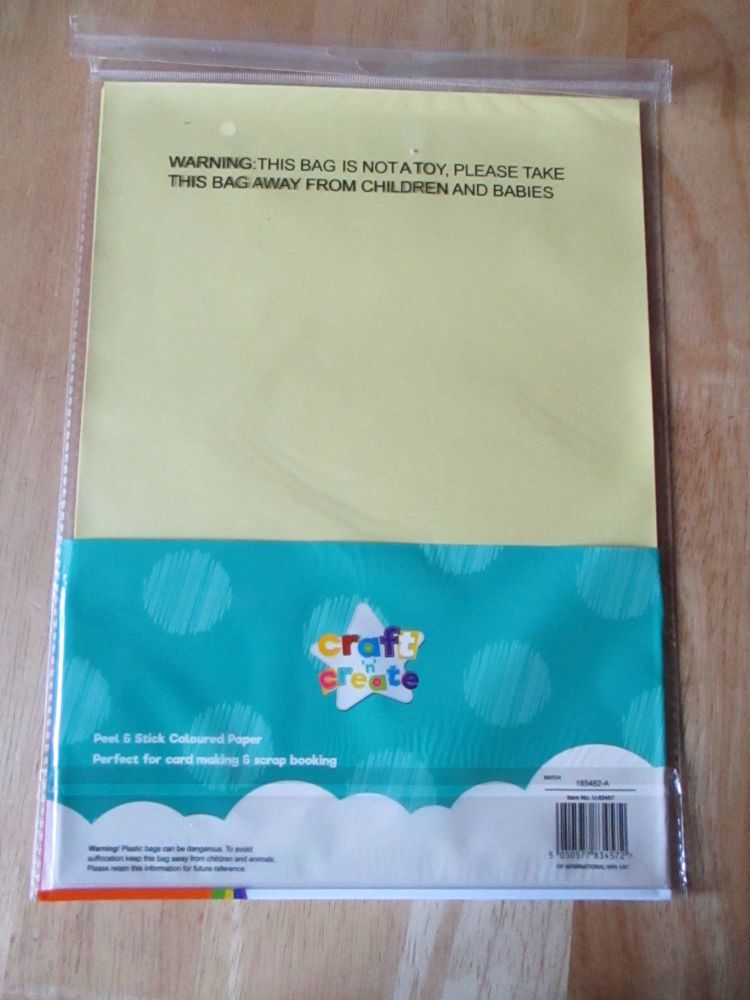 A4 Self Adhesive Peel and Stick Coloured Paper