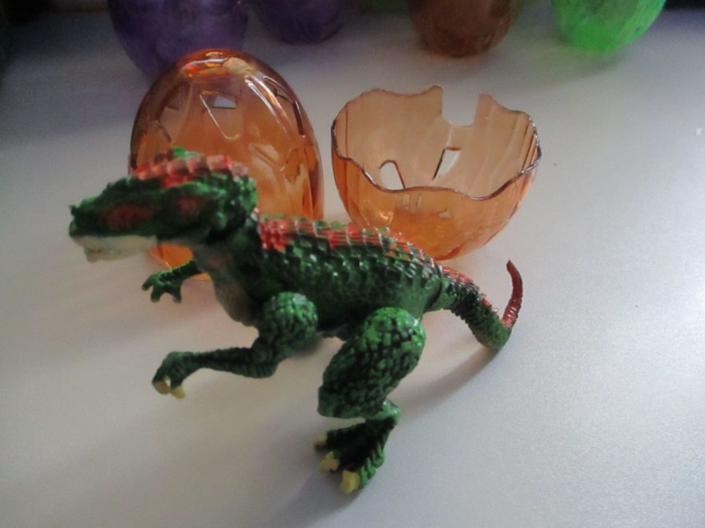 Allosaurus Dinosaur Construction Toy in "Cracked Egg" Case