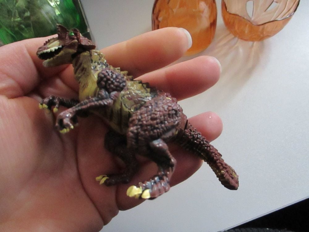 Carnotaurus Dinosaur Construction Toy in "Cracked Egg" Case