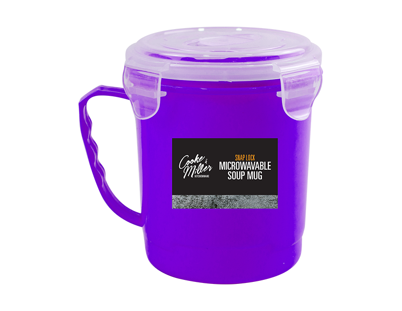 Purple Microwavable Soup Cup With Lid
