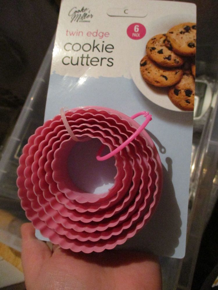 Pink 6 pack Twin Edge Cookie Cutters - Cooke & Miller Kitcheware