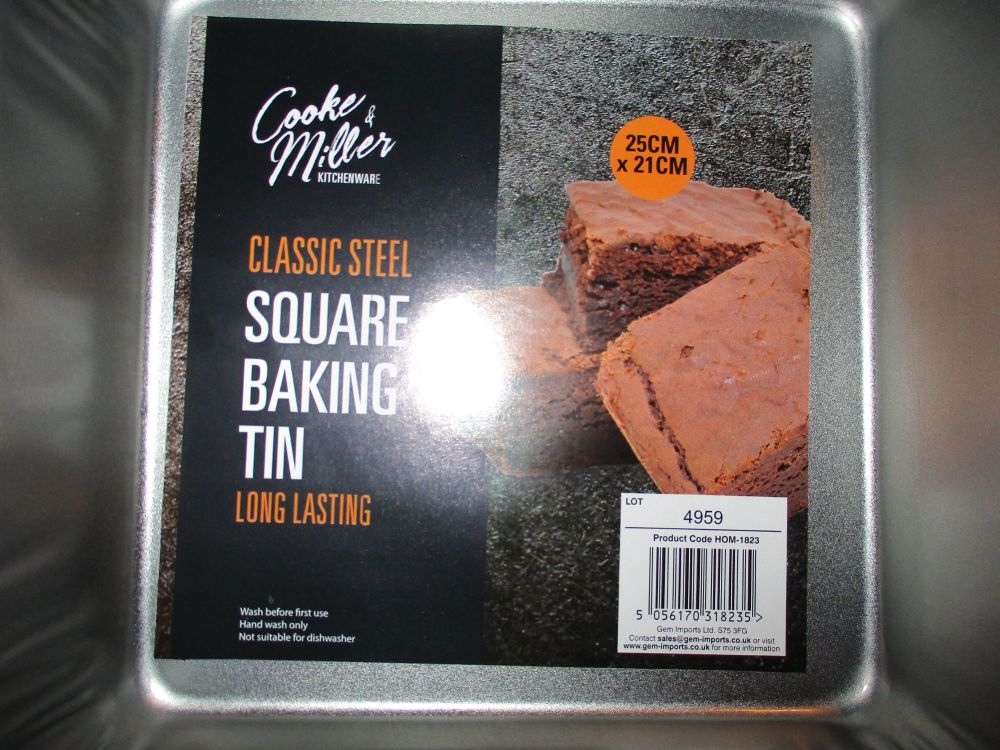 Classic Steel Square Baking Tin - Cooke & Miller Kitchenware