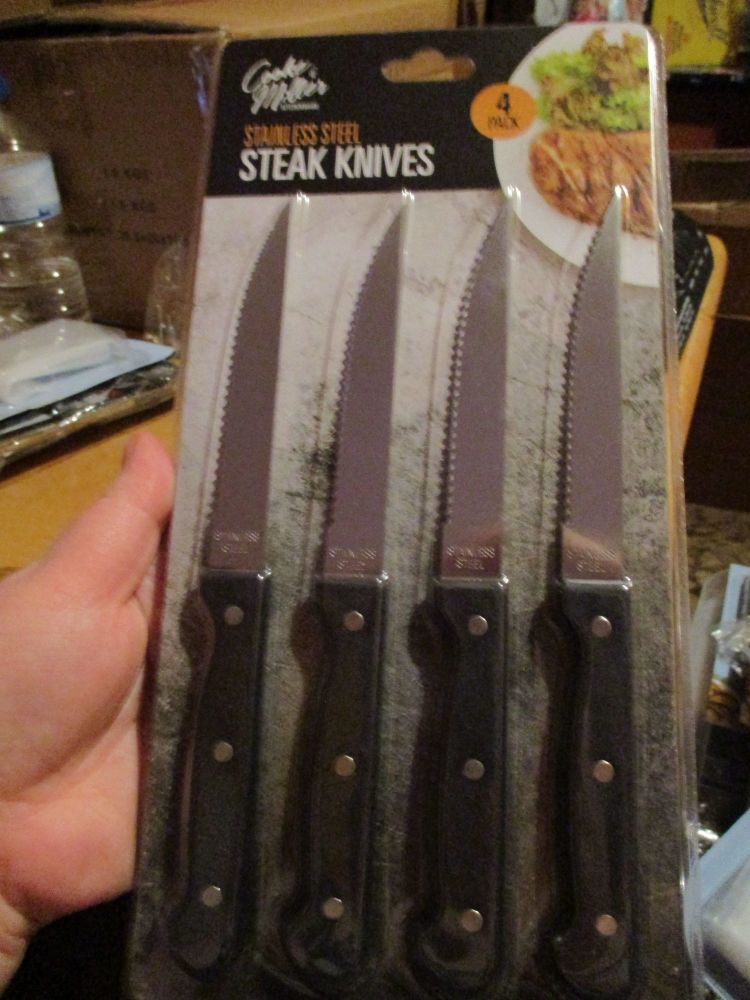  Set of 4 Stainless Steel Steak Knives - Cooke & Miller