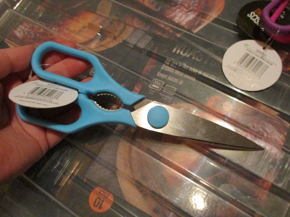 Blue Plastic & Stainless Steel Kitchen Scissors - Cooke & Miller