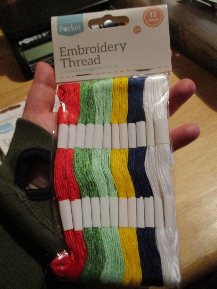 Primarys Embroidery Thread cotton & Polyester blend 6ply 12 skeins