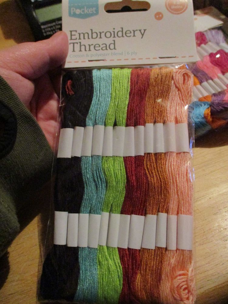 Earthy Embroidery Thread cotton & Polyester blend 6ply 12 skeins