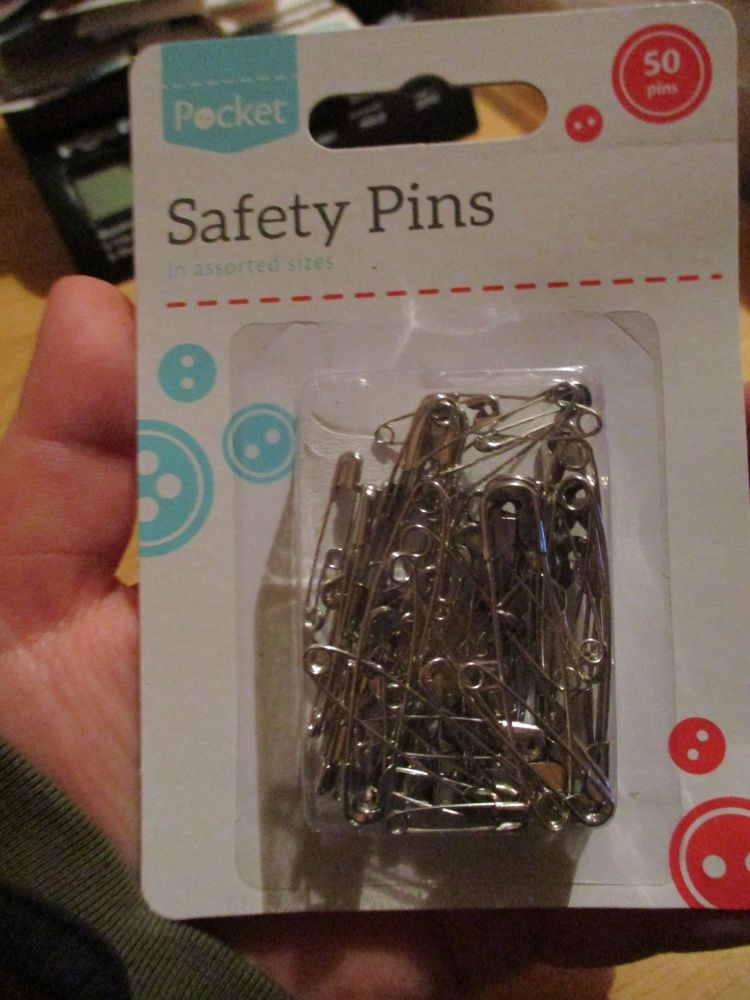 Safety Pins 50pc - Nickel coated Steel