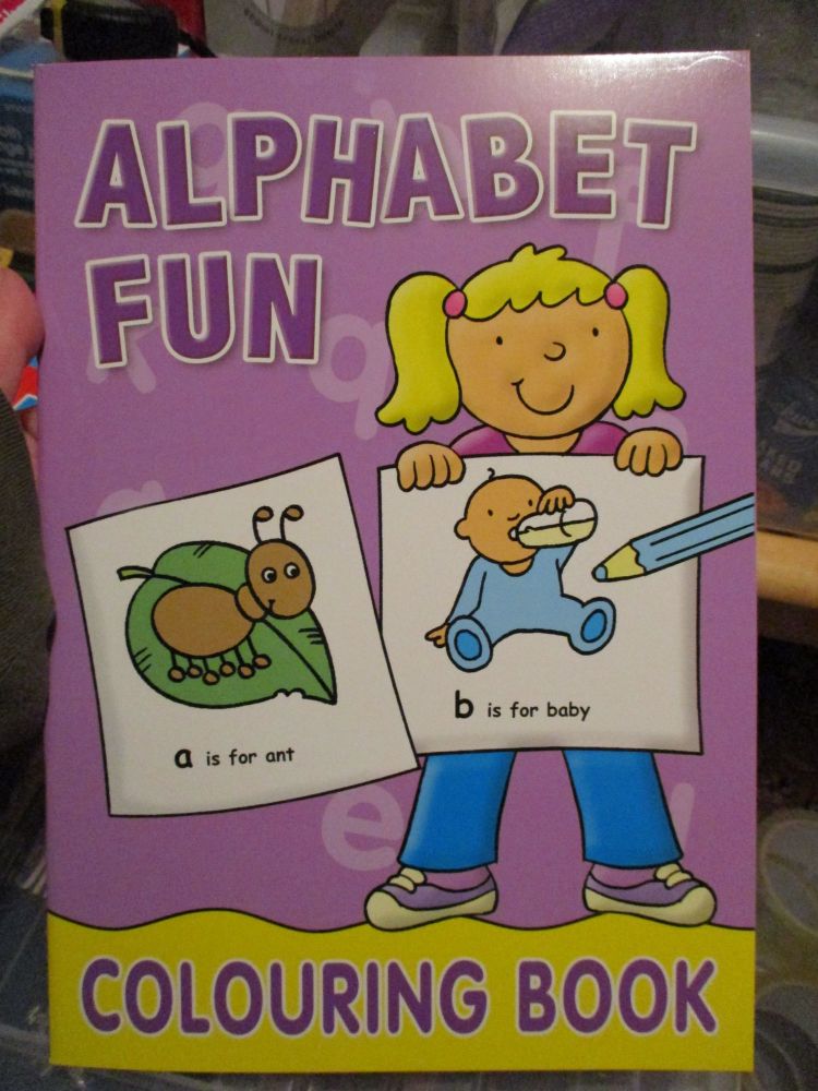 A4 Purple Alphabet Fun - Colouring Book - Alligator Books 2019