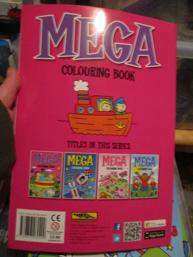 A4 Dark Pink with Paddling Pool Cover - Alligator Mega Colouring Book
