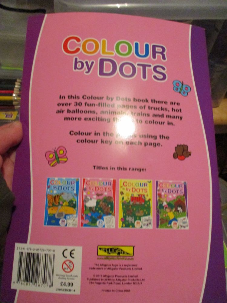 A4 Purple Colour By Dots Colouring Book