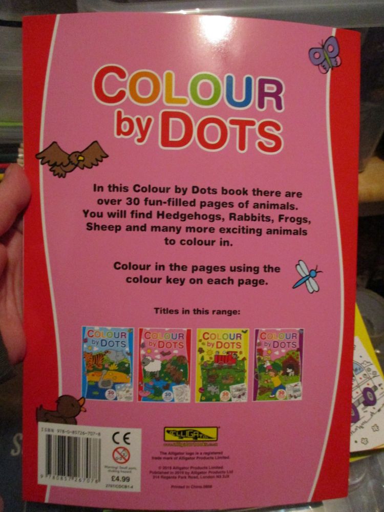 A4 Red Colour By Dots Colouring Book