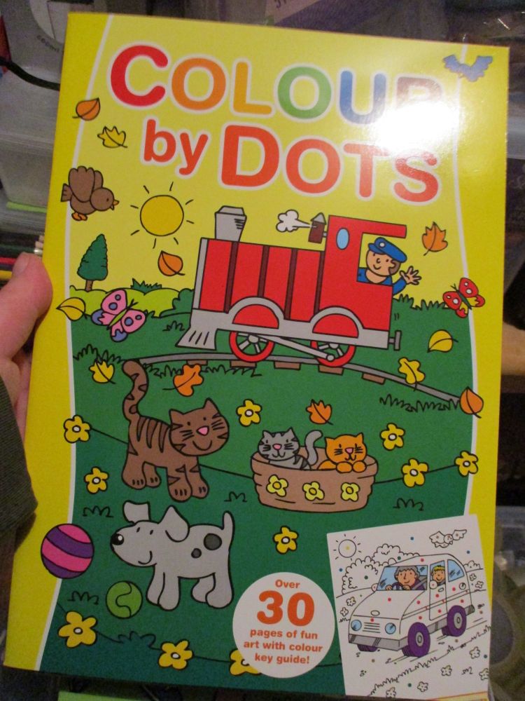 A4 Yellow Colour By Dots Colouring Book