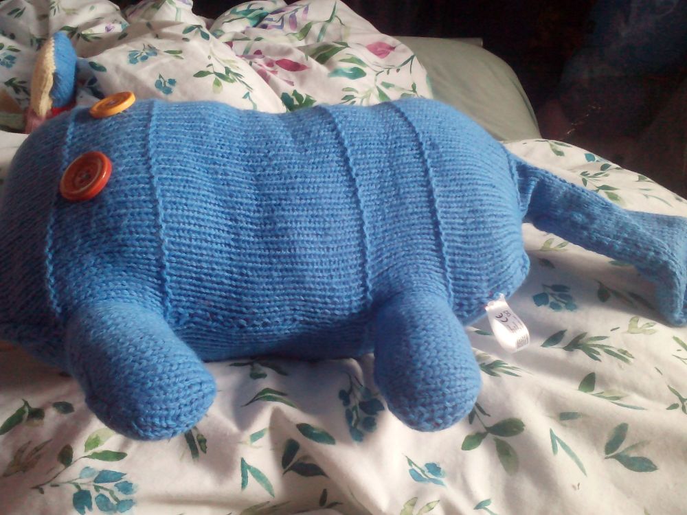 Mid Blue Giant Scuttlecat Knitted Soft Toy
