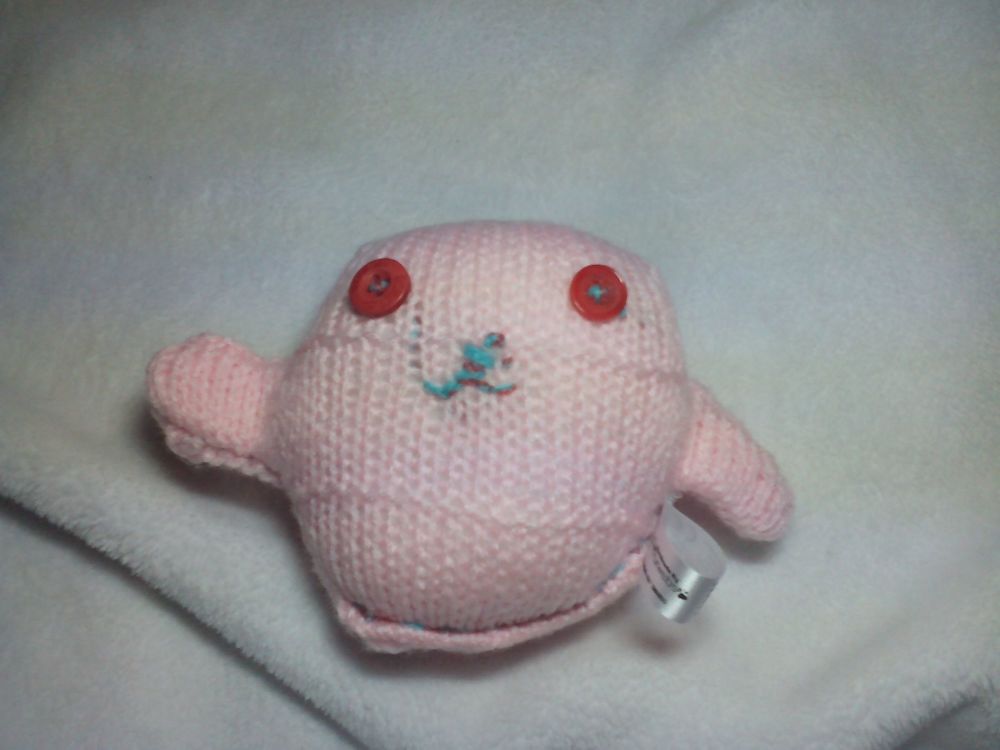 (*)Pale Pink with Red Eyes Mini Ted