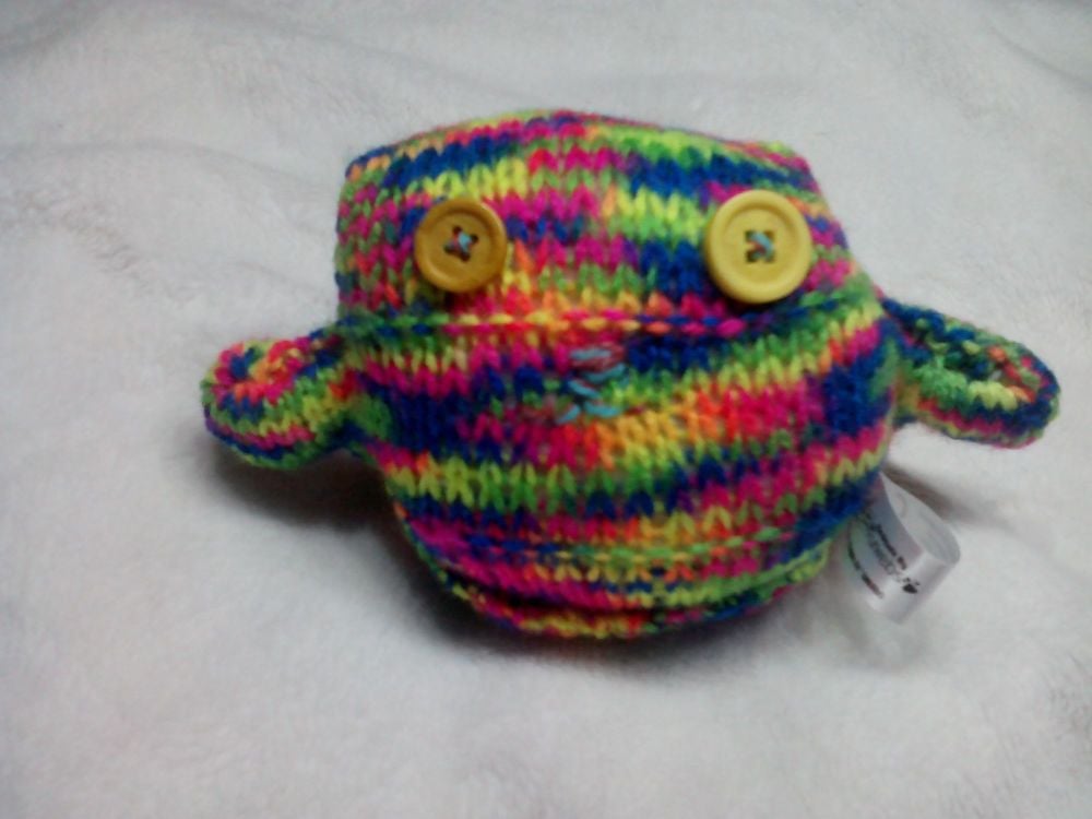 Bright Rainbow with Mustard Eyes Mini Ted