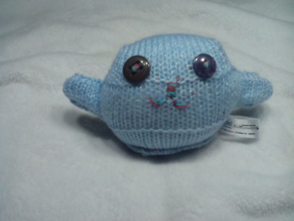 Pearly White And Blue with Brown Purple Eyes Mini Ted