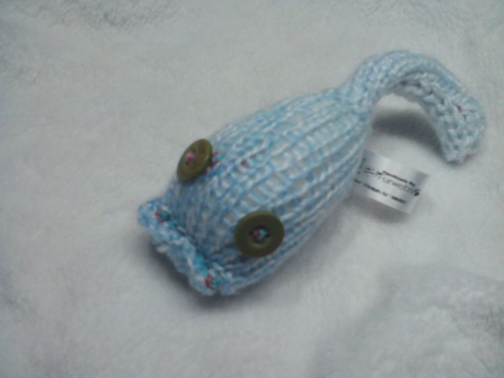 White Blue Rainbow with Olive Green Eyes Mini Meeser