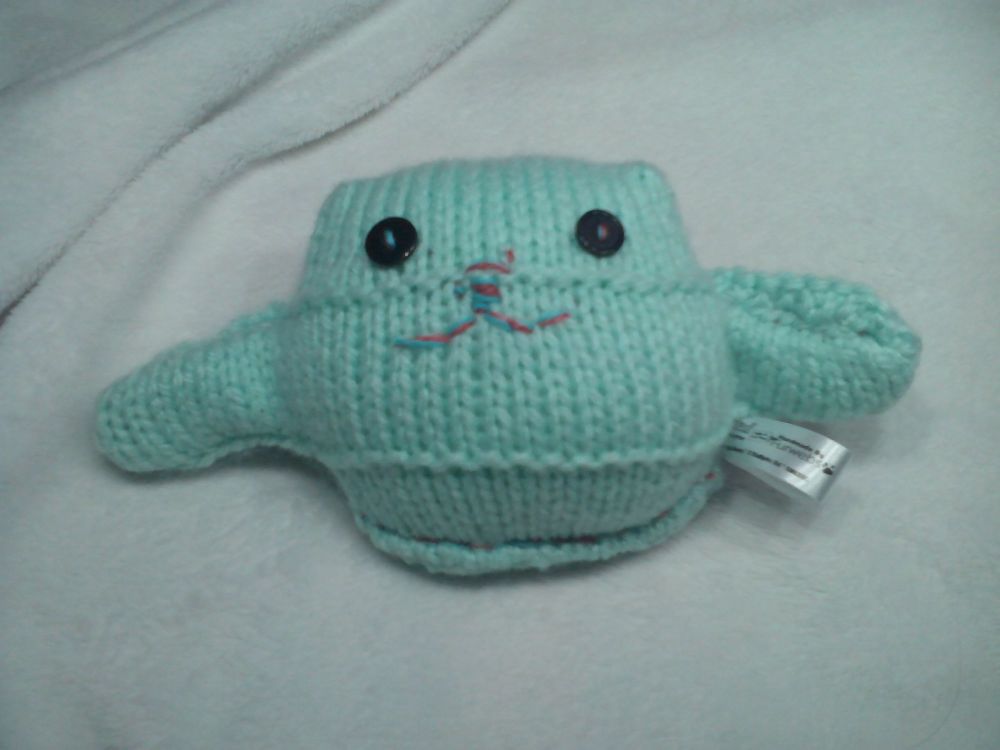 (*)Mint Green Body with Black Eyes Mini Ted Knitted Soft Toy