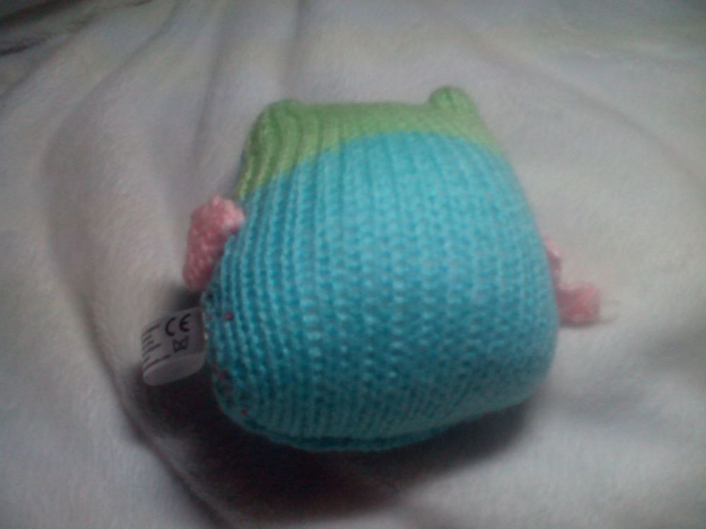 Blue Owl - Pink Wings Mint Green Ears - Sage Beak - Pink Two-tone Eyes