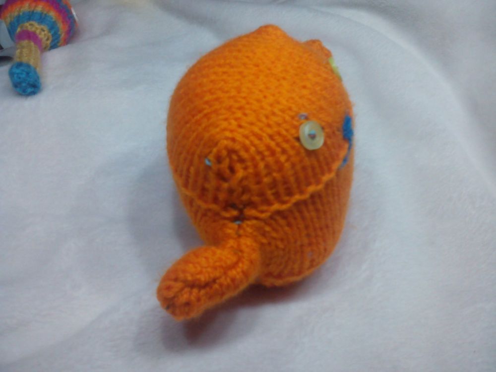 Orange with Lemony Eyes Mini Ted Knitted Soft Toy