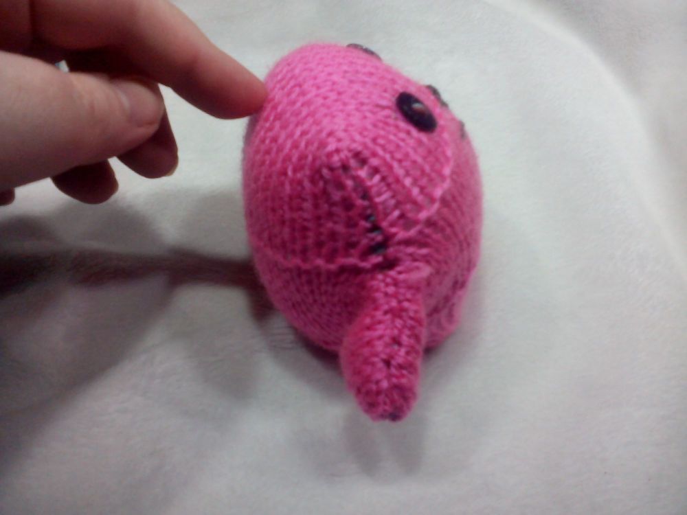 Warm Pink Body with Dark Purple / Dark Slate Eyes Mini Ted Knitted Soft Toy