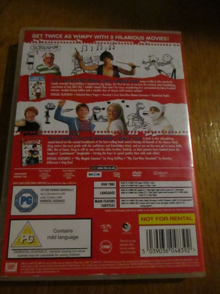 Diary Of A Wimpy Kid 1 & 2 - Dvd