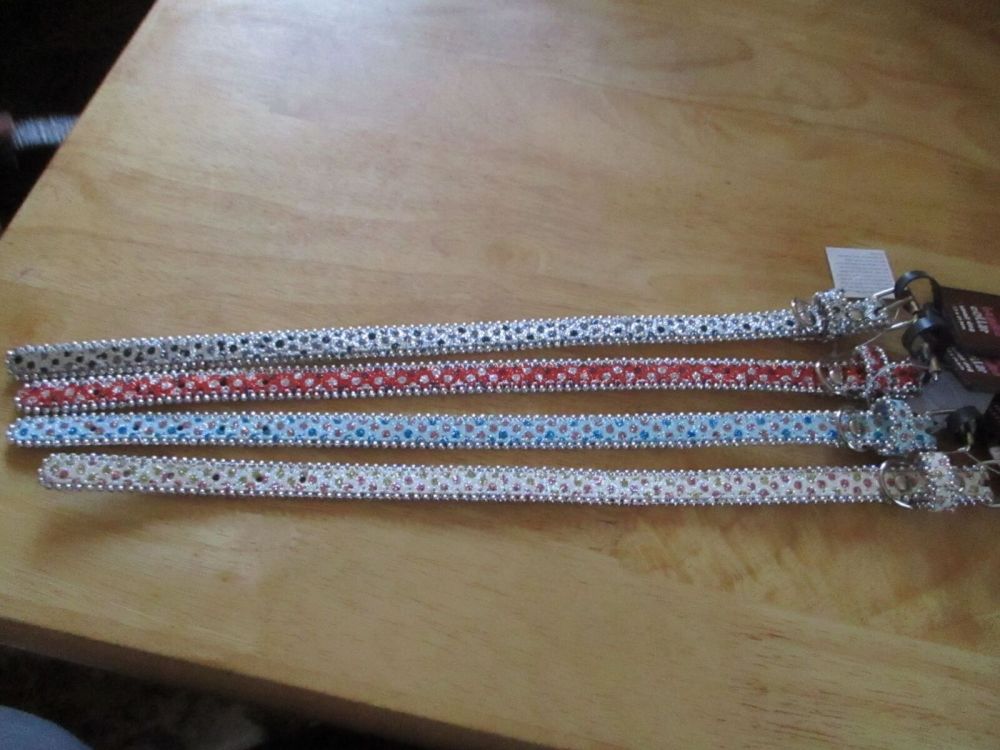 Small Silver Dot Beaded Dog Collar - Barkers - Who's Walking Who