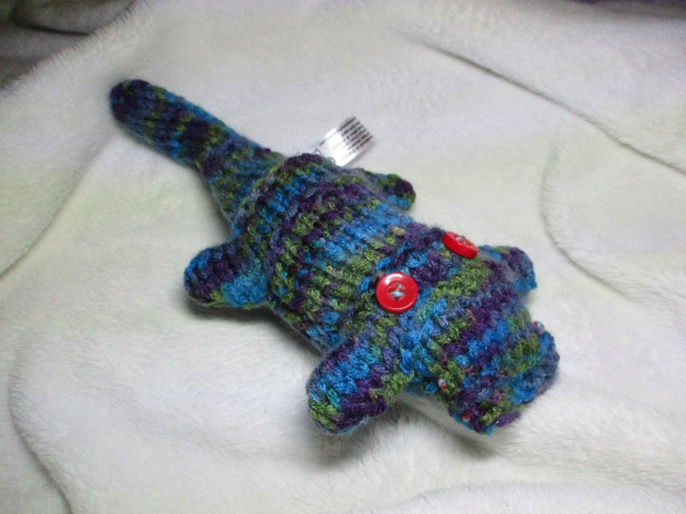 Purple Blue Green Mottled with Red Eyes Mini Scuttle