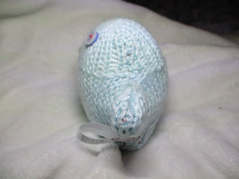 Pale Blue with White Features and Clear White/Blue Eyes Mini Ted