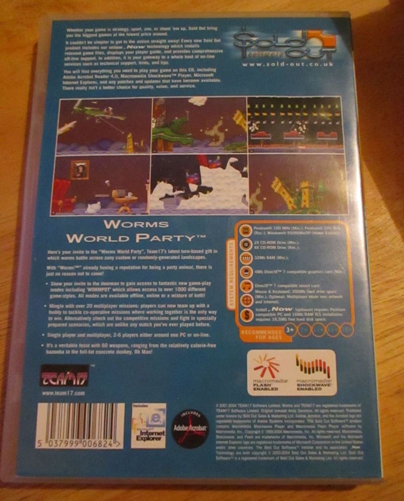 Pc Cd-Rom Worms World Party