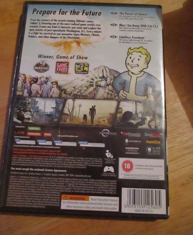 Pc Dvd. Fallout 3