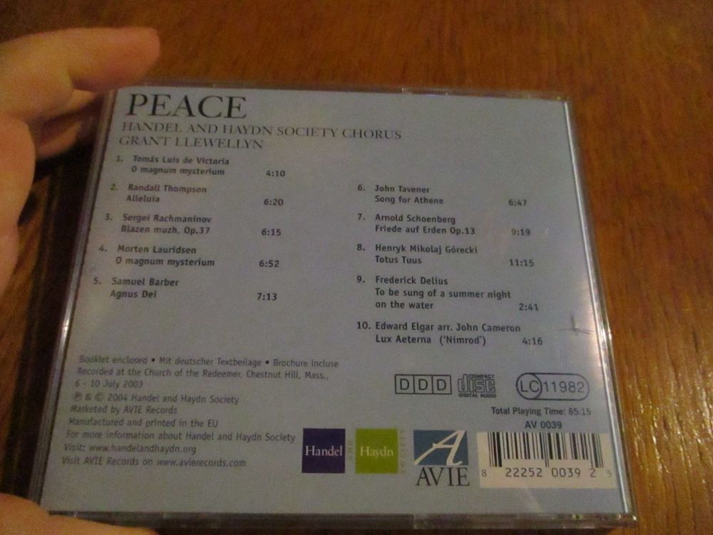 Peace - A Choral Album For Our Times - CD (has booklet)