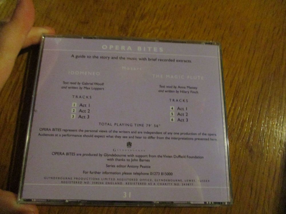 Opera Bites - Mozart - Idomeneo - The Magic Flute -- CD