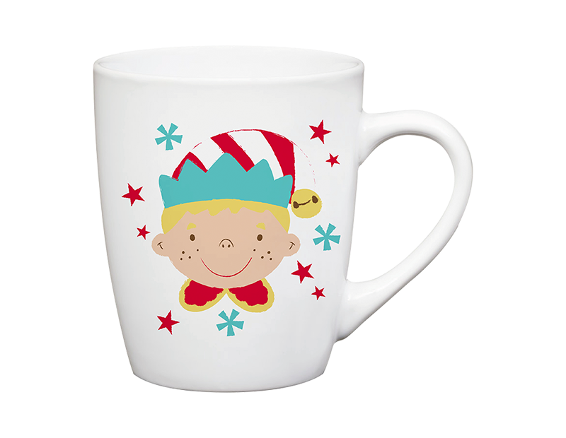 Cartoon Elf Christmas Mug - Ceramic