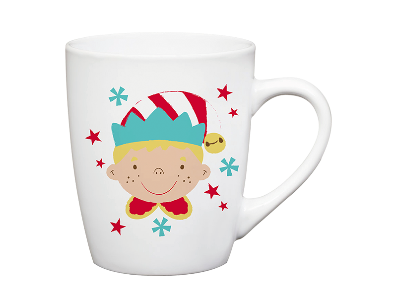 Cartoon Elf Christmas Mug - Ceramic