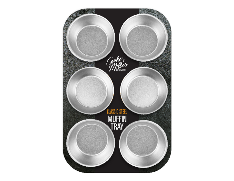 Cooke & Miller 6 Cavity Classic Steel Muffin Tray
