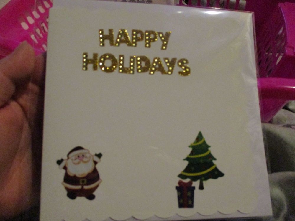 Happy Holidays - 15cm Scallop Edge Greetings Card [blank]