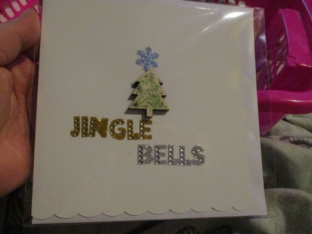 Jingle Bells - 15cm Scallop Edge Greetings Card [blank]