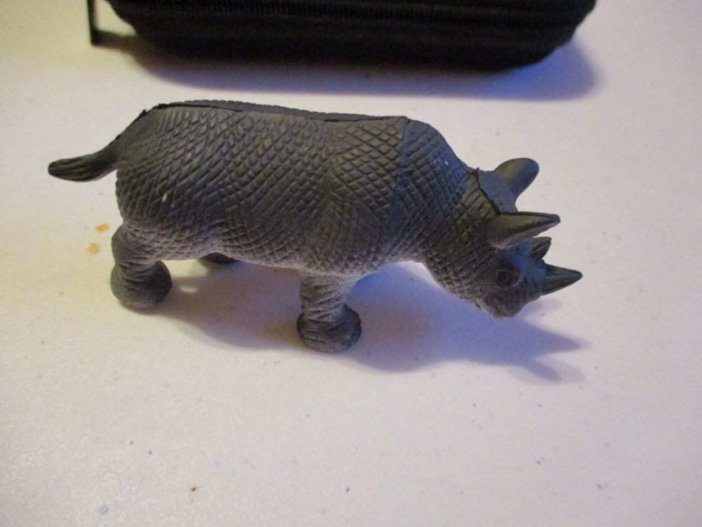 Small Rhino Wildlife Figure Toy - Sturdy Plastic
