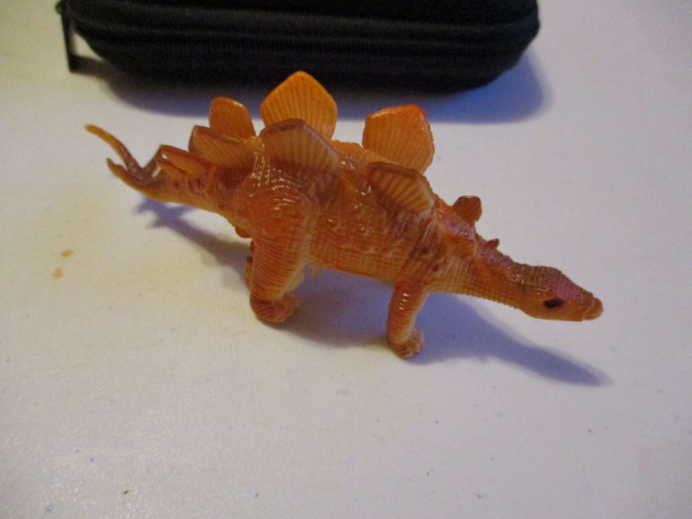 Small Orange Stegosaurus Dinosaur Figure Toy - Sturdy Plastic