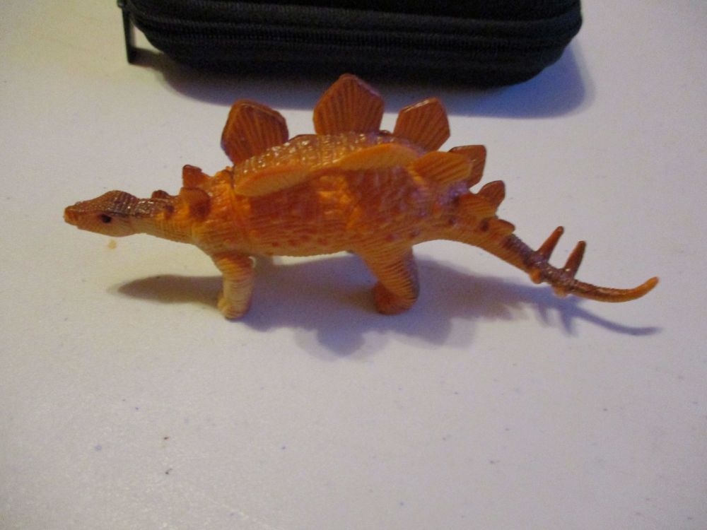Small Orange Stegosaurus Dinosaur Figure Toy - Sturdy Plastic