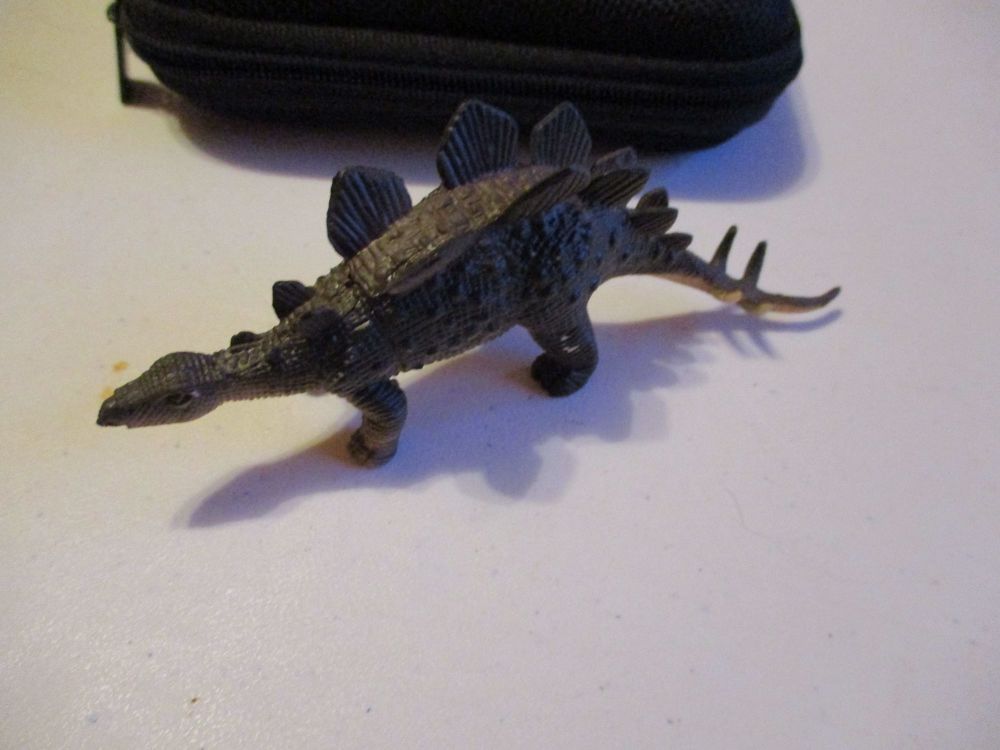 Small Black Stegosaurus Dinosaur Figure Toy - Sturdy Plastic
