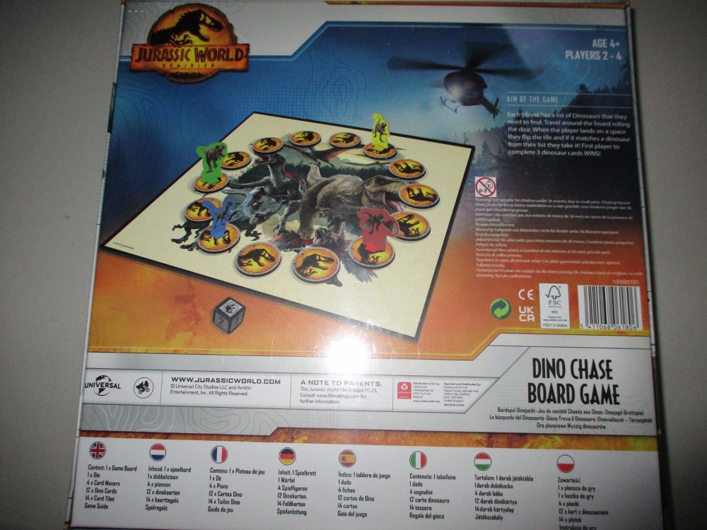 Jurassic World Dominion Dino Chase Board Game - Brand New & Sealed
