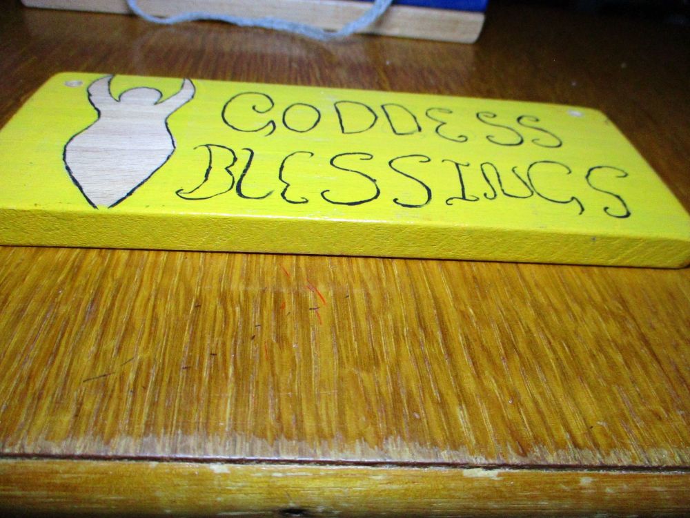 Goddess Blessings - Wooden Painted Sign