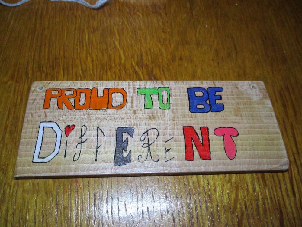 Proud to be Different - Wooden Painted Sign
